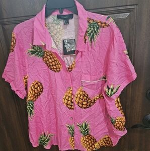 Forever 21 Pink Tropical Print Top